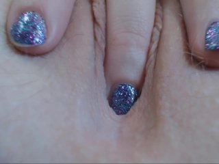 Chipped Fingernail Polish Closeups And Glass Dildo Orgasm