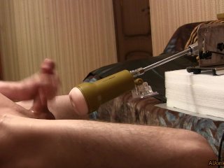 Sex machine polishes my hard cock