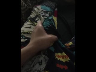 Grabbing my cock in pajamas