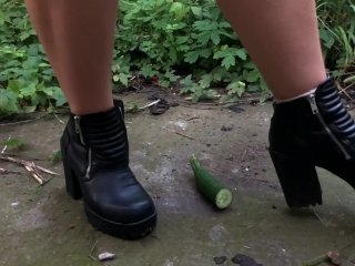 Cucumber crush with chunky black boots