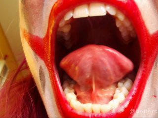 ASMR: Total vore immersion, Angie the clown smacks and licks her lips