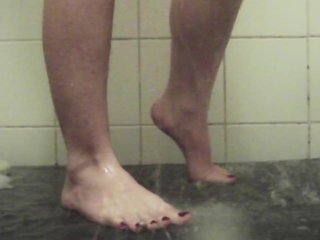 Getting My Feet Nice and Wet in the Shower!