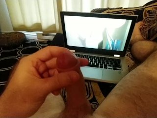Huge load while watching hentai!