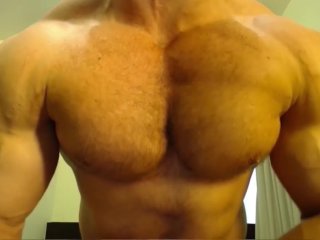 Flexing and then jackoff no cumshot