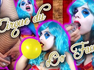 Crazy Clown Kiwwi blows on balloons and dick! Can I make your cock POP!?