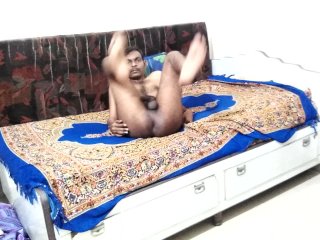 Indian bottom gay jerking his cock