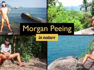 Morgan Peeing in Nature