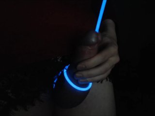 Femboy Edges and Sounds Cock with Glowstick