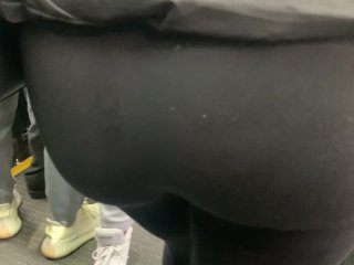 caught her cute ass on the train