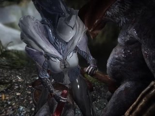 Skyrim Warframe Saryn and rat man next