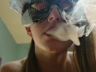 Pretty girl smoke for you bastard  (smoke fetish dirty talk)