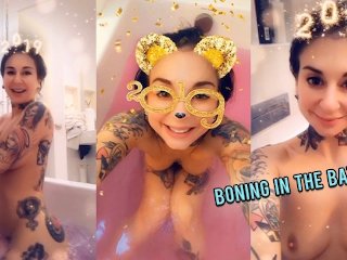 Joanna Angel and Small Hands in a private bathtub having wet soapy sex