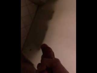 Solo male masturbates while taking a shower