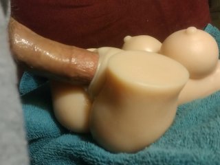 Moaning and groaning as I Creampie the sexdoll