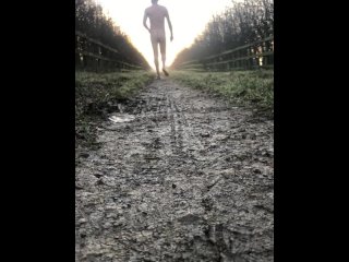 Long naked walk barefoot