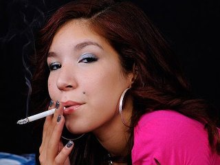 Leah Cortez Blow Smoke When Pumping Cock
