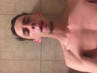 Masterbating POV on face while being in bath