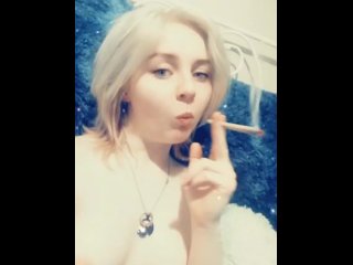 Hot blonde teen smoking