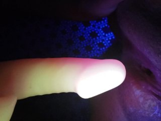 Playing with my little pussy glow in the dark