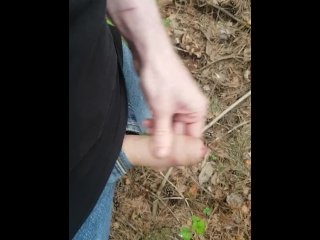 Boy pissing and wanking outdoor