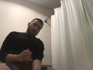 work bathroom wank