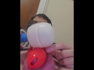 Locked fag milked to ruined orgasm