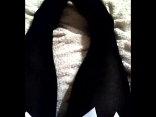 Asmr my feet with black stockings