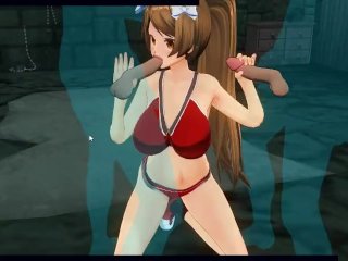[CM3D2] - Dead Or Alive Hentai, Mai Shiranui Plays With Two Men