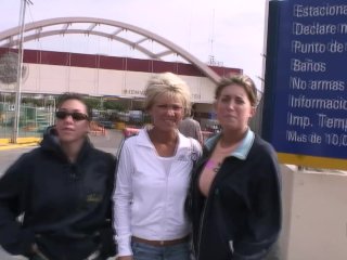Carefree Coeds Flash Agents At The Mexican Border