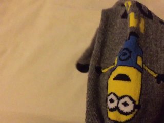 Homemade SockJob: Minion Sock Masturbation Video