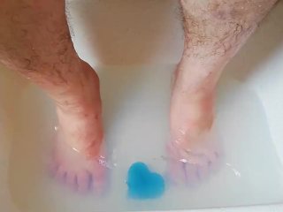 Washing the tools now with blue love heart soap