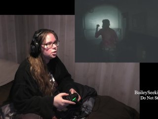 BBW Gamer Girl Drinks and Eats While Playing Resident Evil Part 2