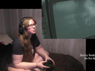 BBW Gamer Girl Drinks and Eats While Playing Resident Evil 2 Part 8