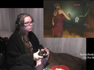 BBW Gamer Girl Drinks and Eats While Playing Resident Evil 2 Part 13