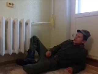 Russian soldier jerking off