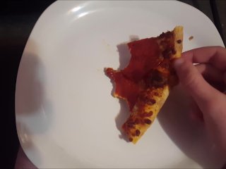 POV PIZZA SLICE DEMOLISHING ASMR WITH WHOLESOME ENDING.