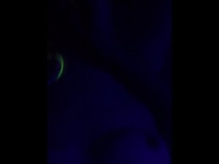 playin under black light with glowing rope