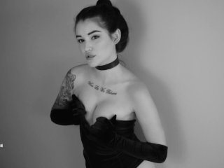 Velvet Crush (hot brunette model gives you a sexy tease in black & white)