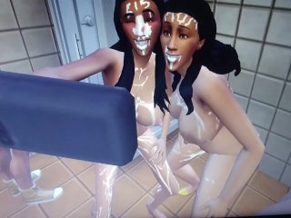 My stepmom and sister take a selfies on the sims 4