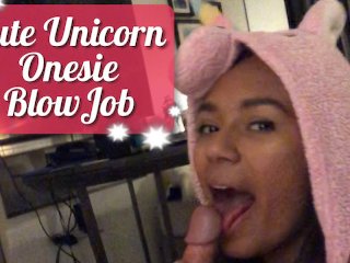 Daddy's Little Princess Gives Cum Licking BJ in a Cute Little Pink Onesie!