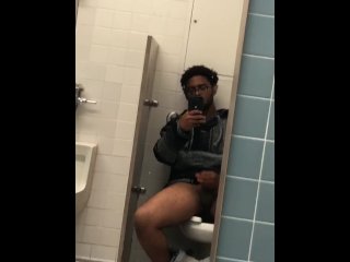 College BBC in public bathroom- make me cum