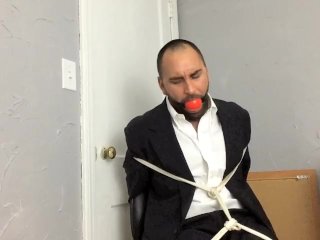 Chairtied and Ballgagged in a Suit