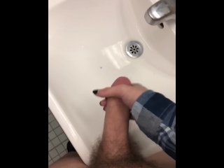 twink with painted nails cums in dorm sink