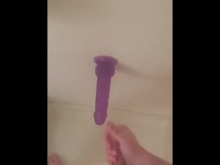 Fucking my dildo in the shower