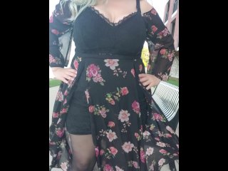 Public Titty Bounce in a Dress )