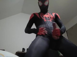 Masturbating spiderman cum