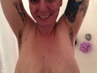 Shaving My Hairy Armpits in the Shower