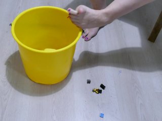 footfetish collecting legos with my feet