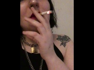 goth girl smoking domination & humiliation (beeping in background)