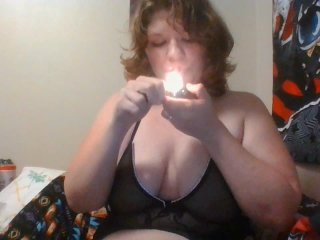 THICC BAE SMOKING N' STRETCHING IN SHEER LINGERIE - MANY SQUIRTING ORGASMS!